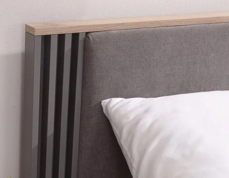 Posteľ s úložným priestorom Almo 160x200 cm, dub estana/antracit