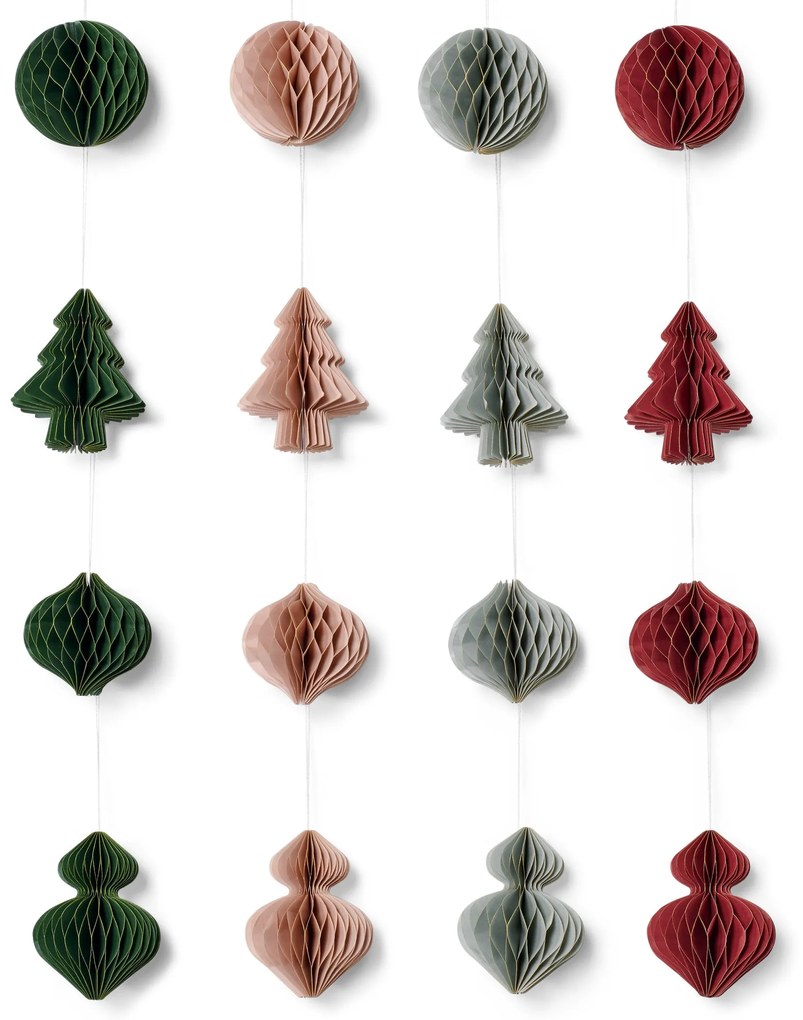 Ozdoby na vianočný stromček, 16-dielna súprava