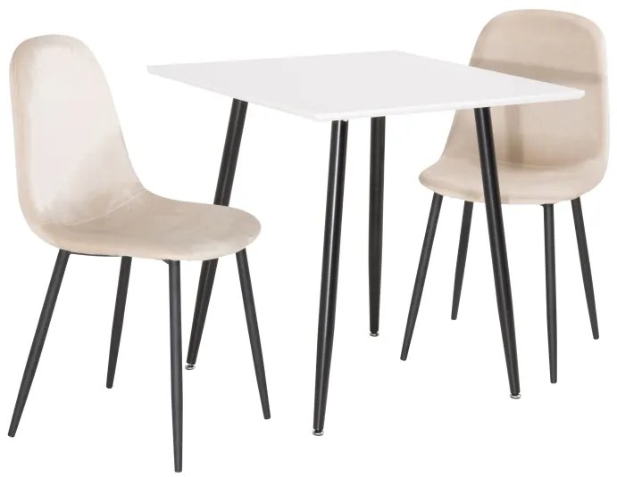Polar jedálenský stôl 75x75 cm (biela/čierna)
