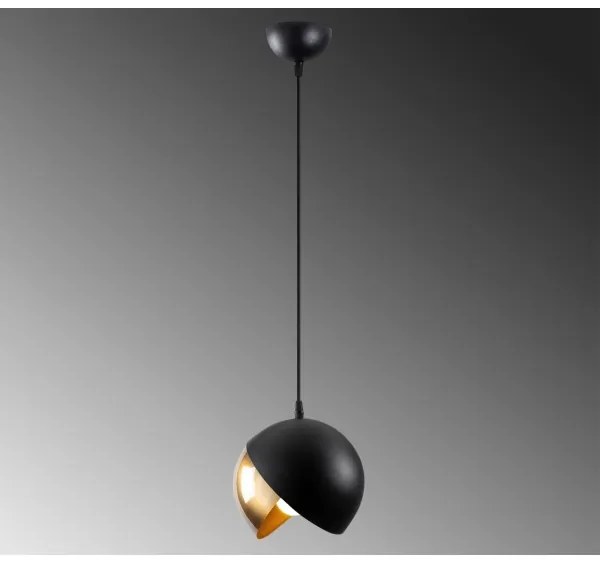 Luster na lanku BERCESTE 1xE27/40W/230V čierna/zlatá