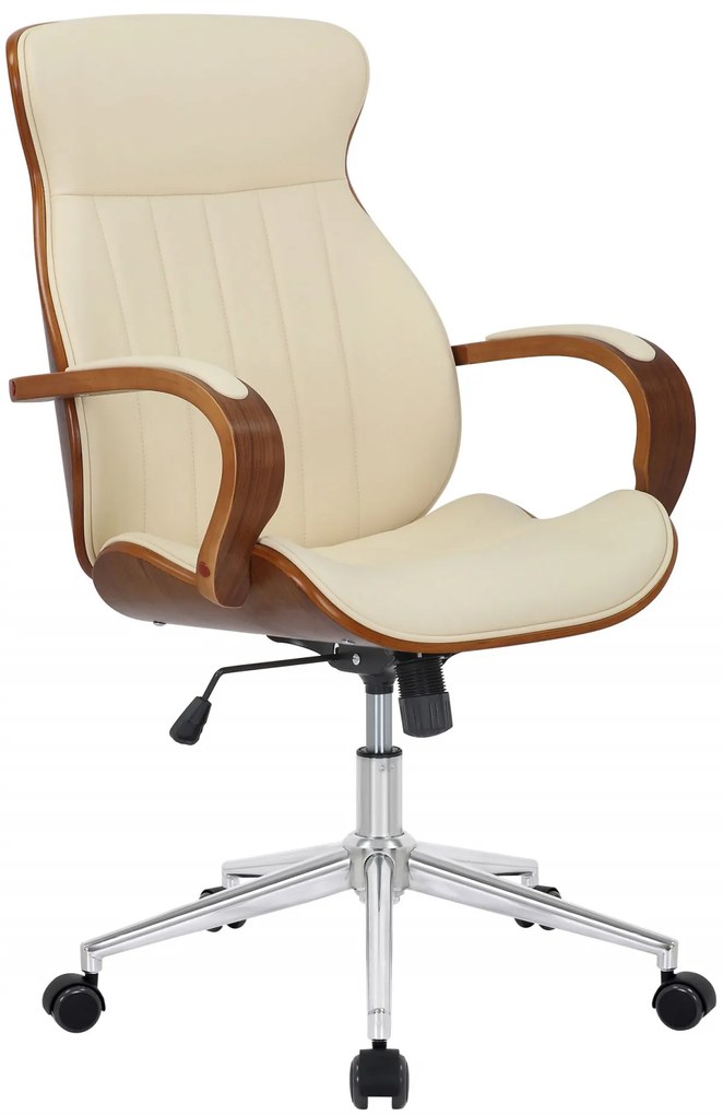 Design-Shop Kancelárska stolička Melilla - drevo orech - Krémová
