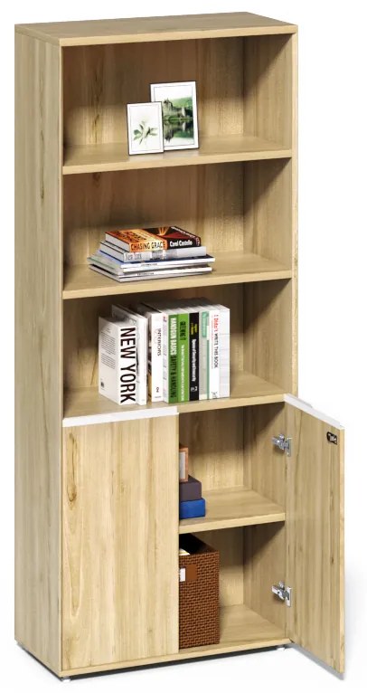 Vysoká kancelárska skriňa Houseland Profit Pro 04 dub prírodný