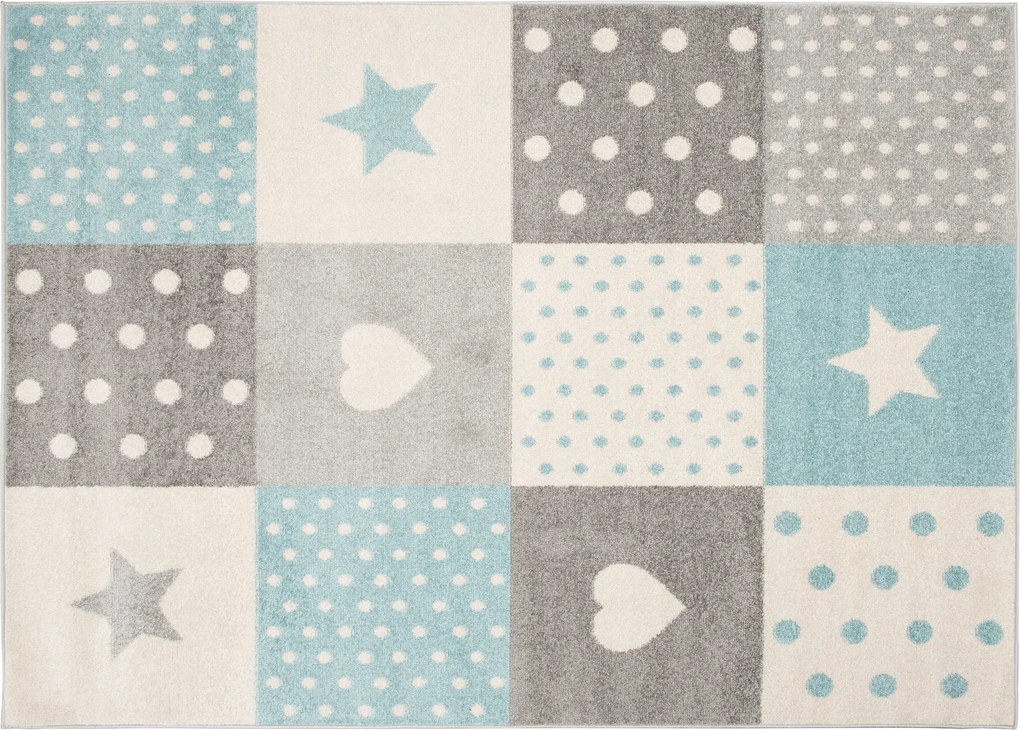 TA Koberec C573A BIELA/TYRKYSOVÁ AZÚROVÁ Rozmer: 300x400 cm