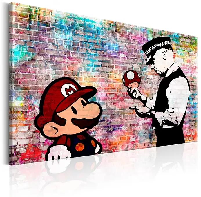 Artgeist Obraz - Banksy: Colourful Brick Veľkosť: 120x80, Verzia: Premium Print