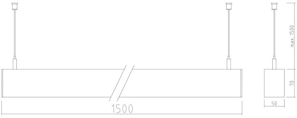 APLED - LED Luster na lanku LOOK LED/58W/230V 4000K 150 cm strieborná