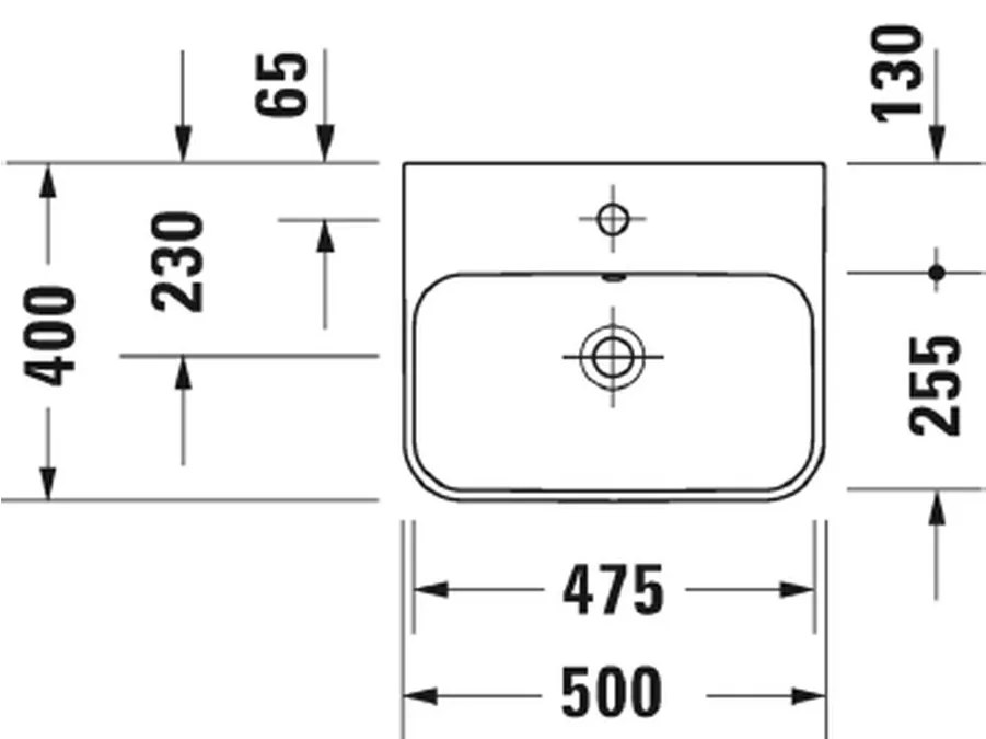 Duravit Duravit Happy D.2 Plus - Umývadlová misa brúsená, 500x400 mm, bez otvoru pre batériu, antracit matná a biela, 2360506160