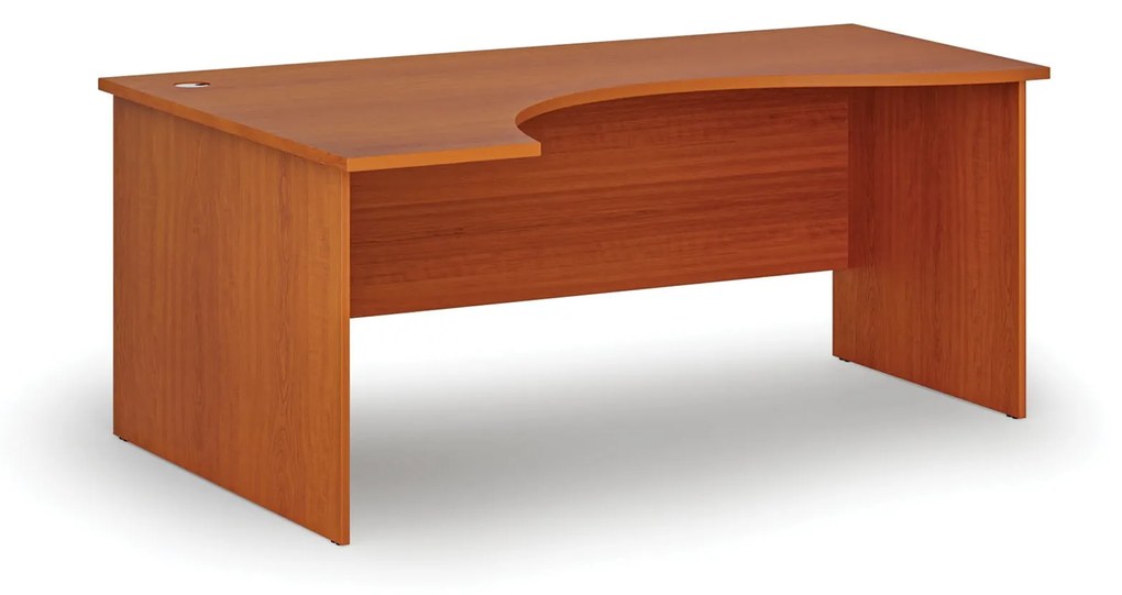 Ergonomický kancelársky pracovný stôl PRIMO WOOD, 1800 x 1200 mm, ľavý, čerešňa