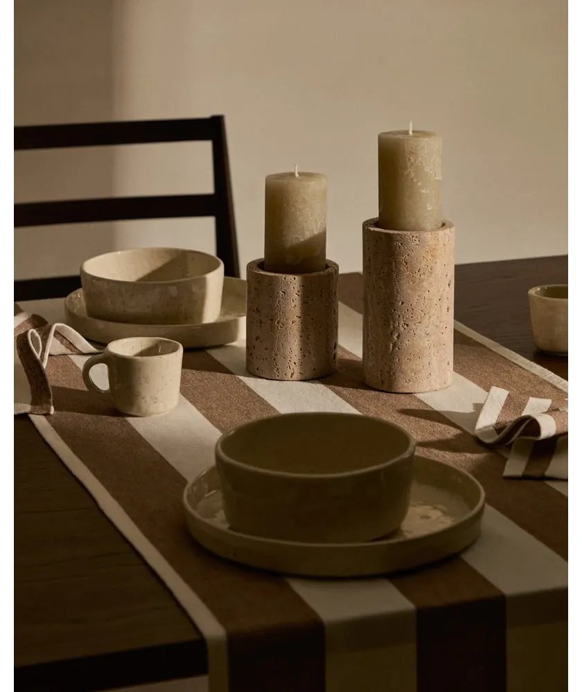 Behúň na stôl s prímesou ľanu 50x150 cm Maura – Kave Home