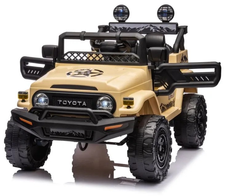 LeanCars Elektrická autíčko Toyota FJ - khaki -4x45W - BATÉRIA - 12V7Ah - 2023