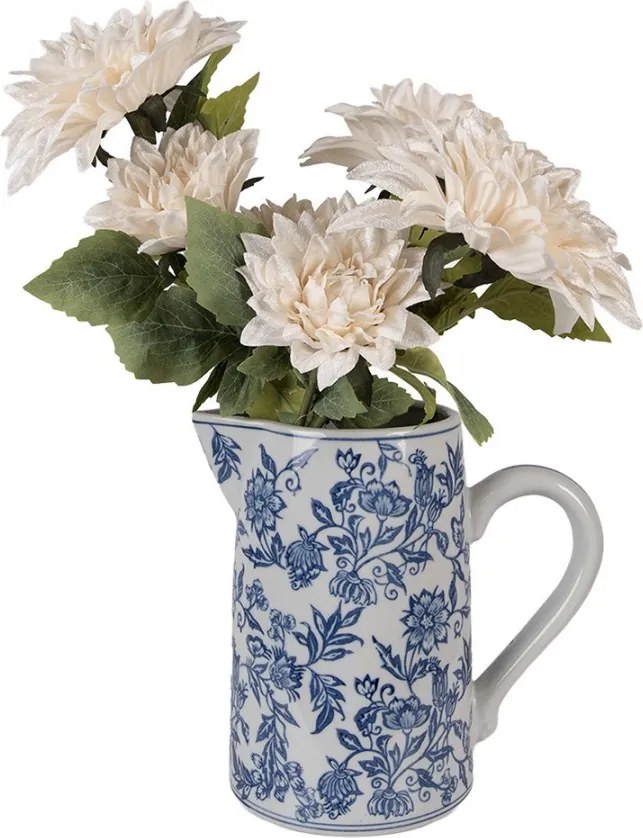 Porcelánový džbán s modrými kvetmi - 21*13*21 cm