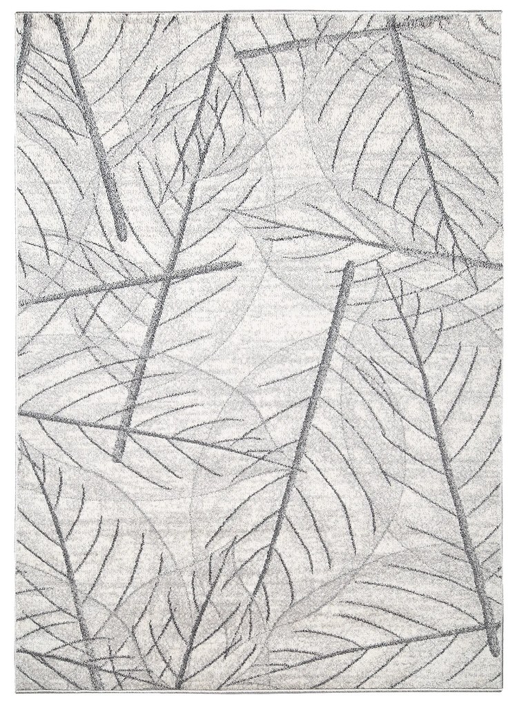 Svetlý krémový moderný koberec s motívom listov