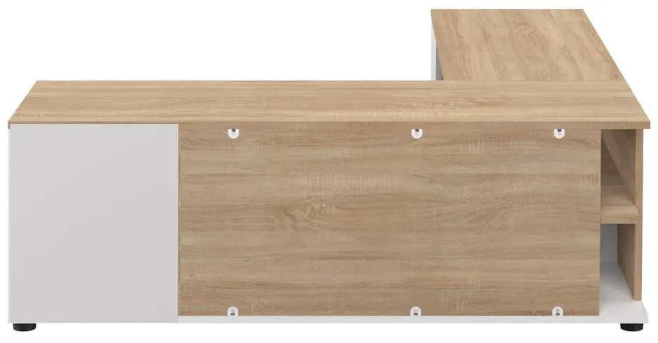 TV stolík v dekore duba v bielo-prírodnej farbe 130x46 cm Angle – TemaHome