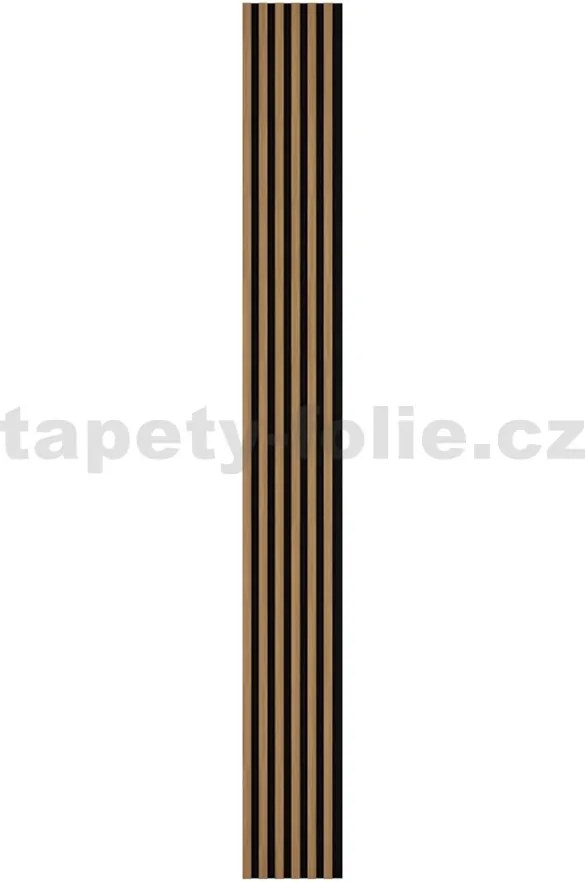 Akustické dekoračné panely SLIM, dub svetlý 3D lamely na filcovom podklade, rozmer 270 x 30 cm, IMPOL TRADE