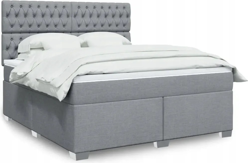 vidaXL Boxspring posteľ s matracom bledosivá 180x200 cm látka