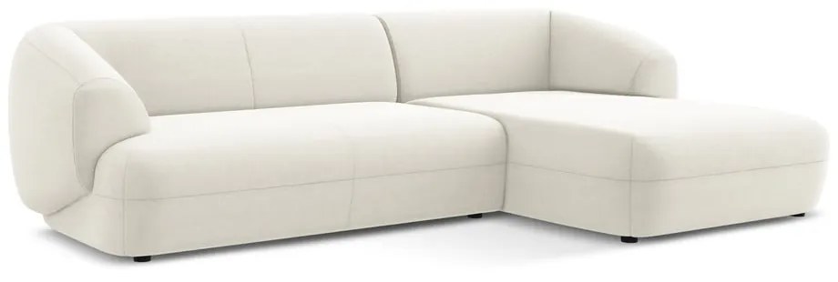 Biela zamatová rohová pohovka (pravý roh) Moana – Makamii