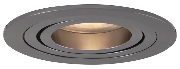 Sada 6 moderných zapustených bodových svetiel Gunmetal GU10 50 mm okrúhle, naklápacie - Rondoo