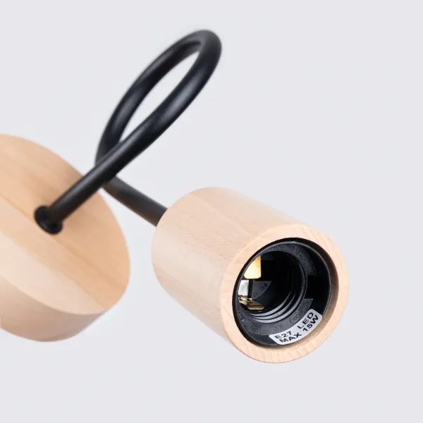 Sollux SL.1476 - Nástenná lampa EMBER 1xE27/15W/230V čierna/béžová/buk