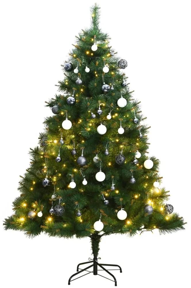 Umelý výklopný vianočný stromček 300 LED a sada gúľ 180 cm 3210428