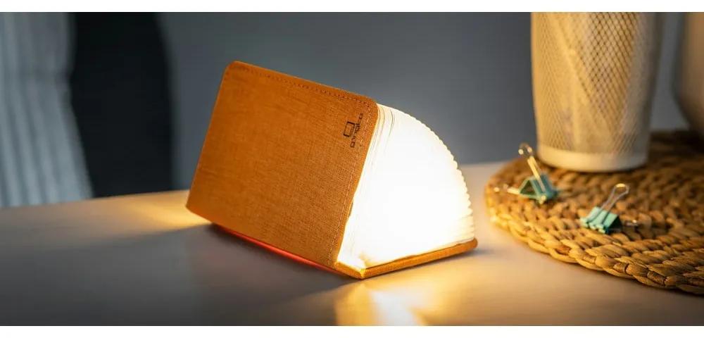 Oranžová malá LED stolová lampa v tvare knihy Gingko Booklight