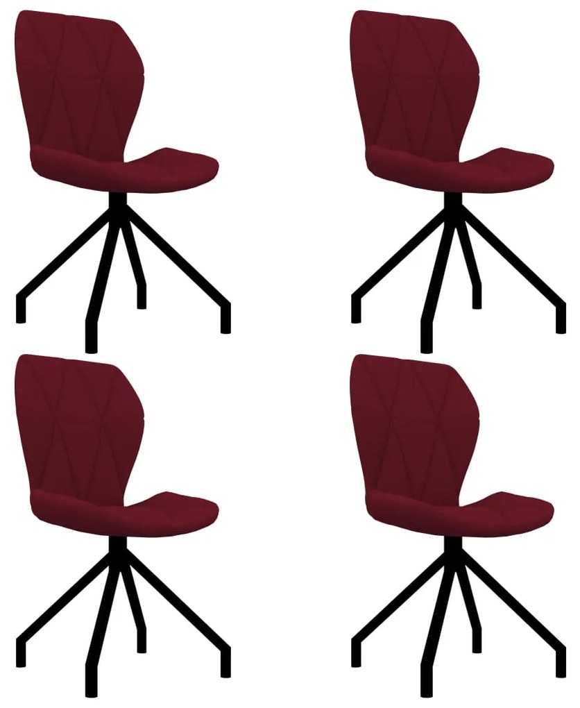 vidaXL Jedálenské stoličky 4 ks vínovo-červené umelá koža