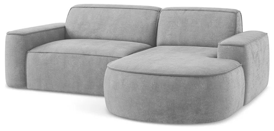 Svetlosivá ženilková rohová pohovka (pravý roh/s leňoškou) Omao – Makamii