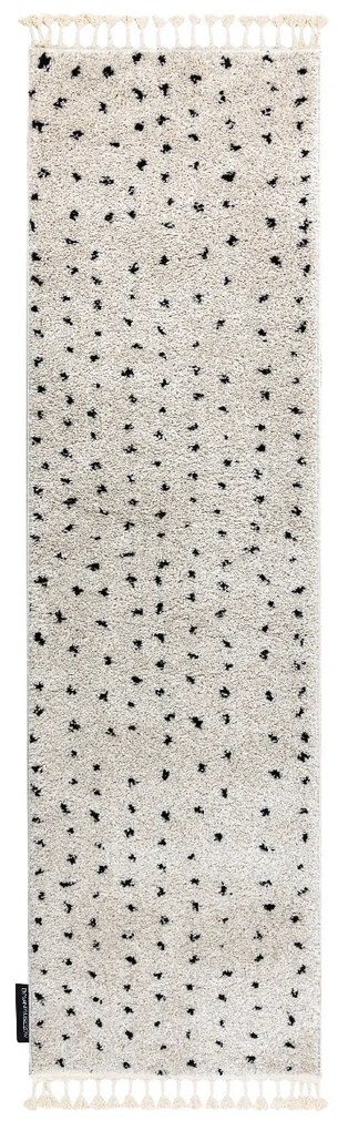 Dywany Łuszczów, Behúň Berber Syla B752 dots cream, 60x200, biela, kuchyňa