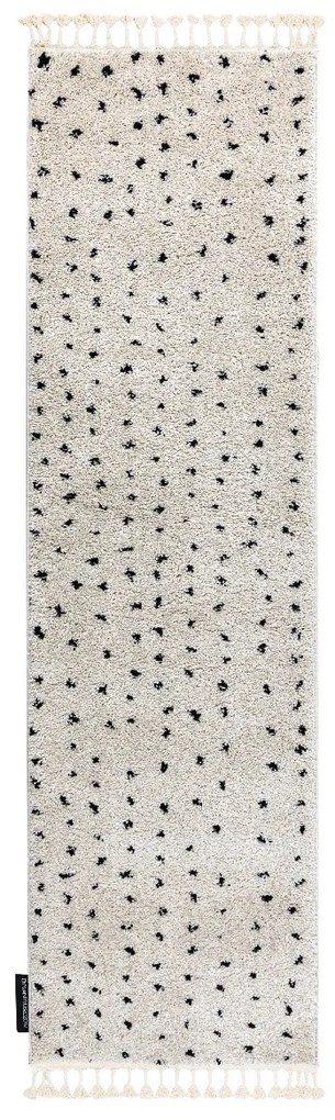 Dywany Łuszczów, Koberec behúň Berber Syla B752 dots cream, 80x200, biela, kuchyňa
