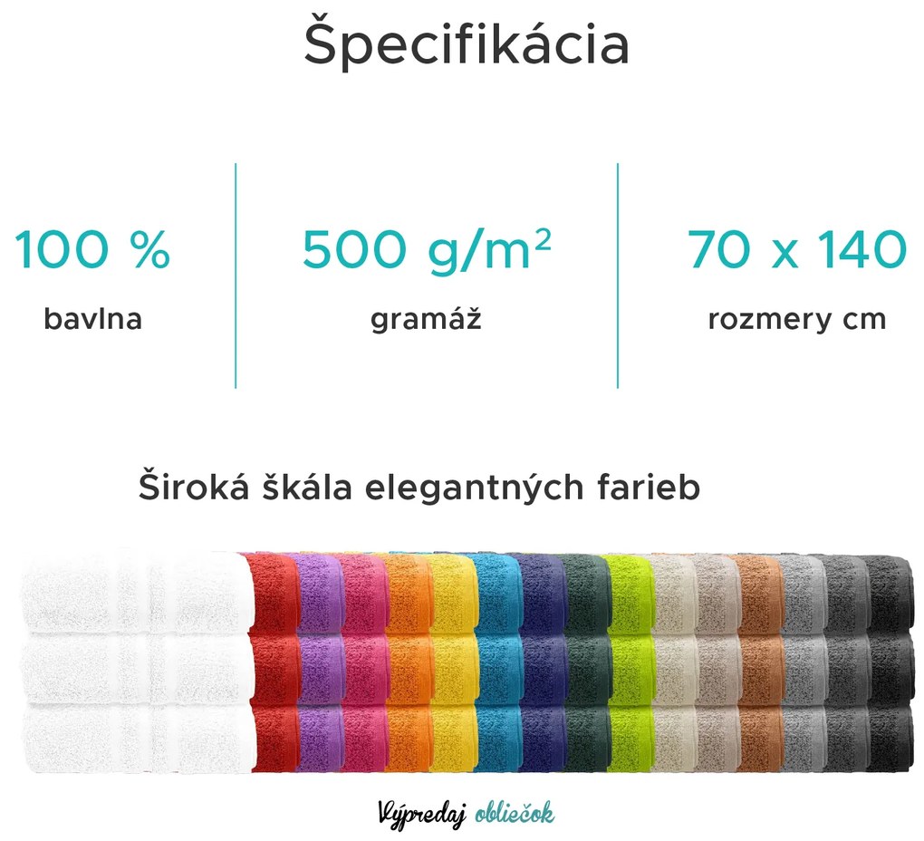 Osuška Comfort 70 x 140 cm svetlozelená, 100% bavlna