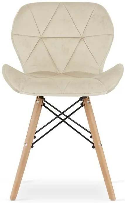 Set 4 zamatových kresiel LAGO - béžové