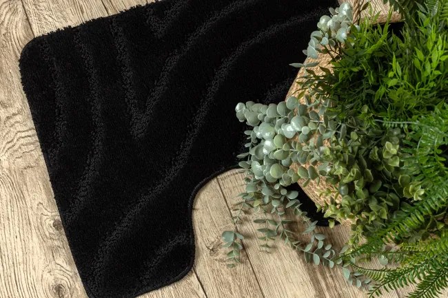 Sada kúpeľňových koberčekov SUPREME WAVES vlny, čierna
