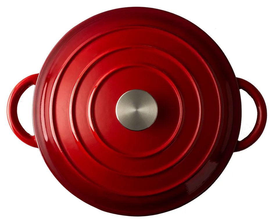 Liatinový hrniec smaltovaný červený ø 24 cm - Jupiter Lunasol - 601291