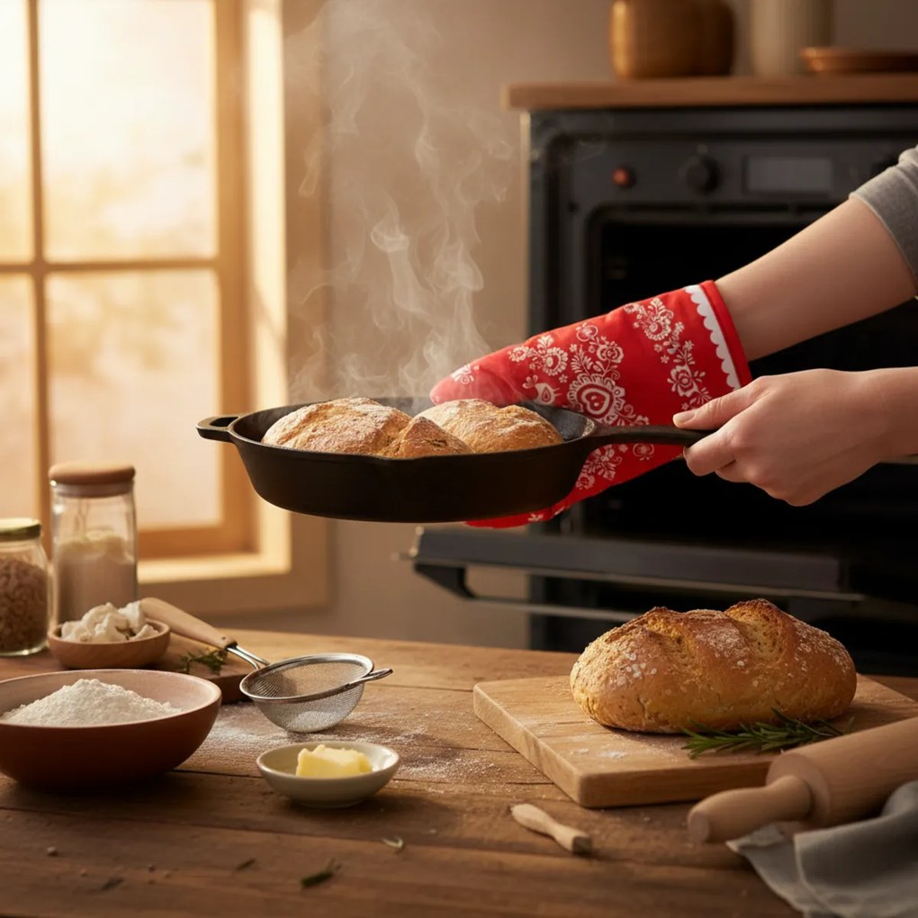 Chňapka kuchynská, Folk podklad červený