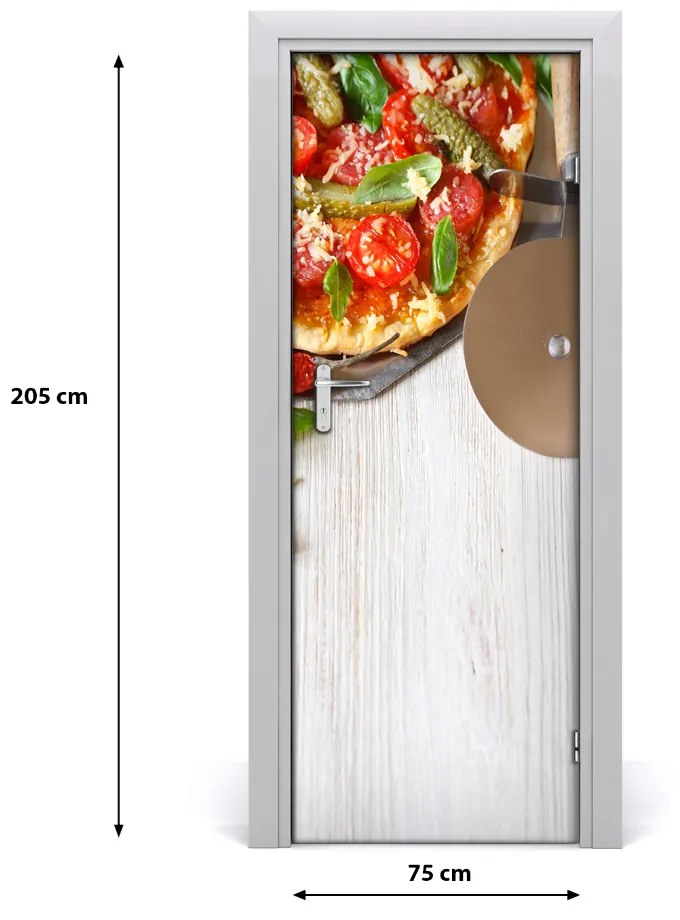 Fototapeta na dvere do domu samolepiace pizza 75x205 cm