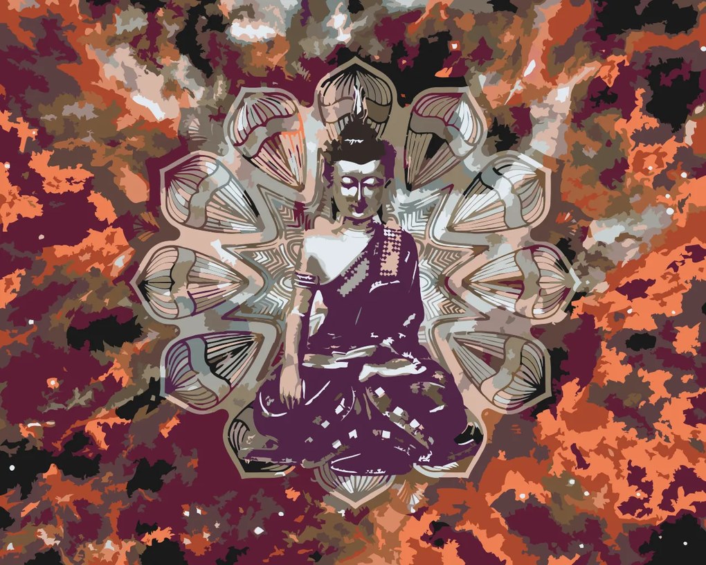 Gario Maľovanie podľa čísel Budha Rozmery: 50 x 40 cm, Rámovanie: S vnútorným rámom