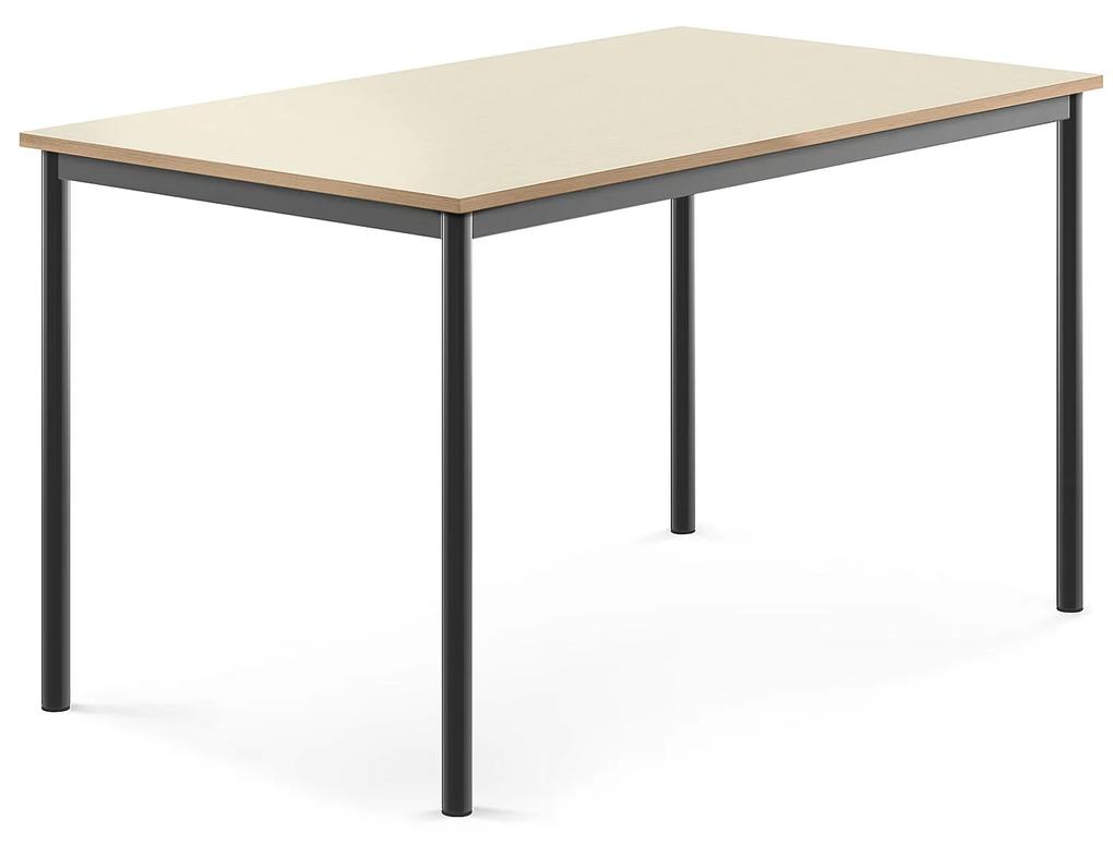 Stôl SONITUS, 1400x800x760 mm, HPL - breza, antracit