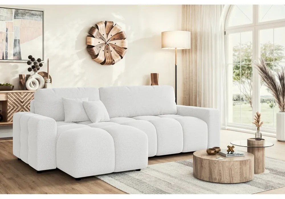 Biela rozkladacia rohová pohovka (variabilná) Luki – Ropez