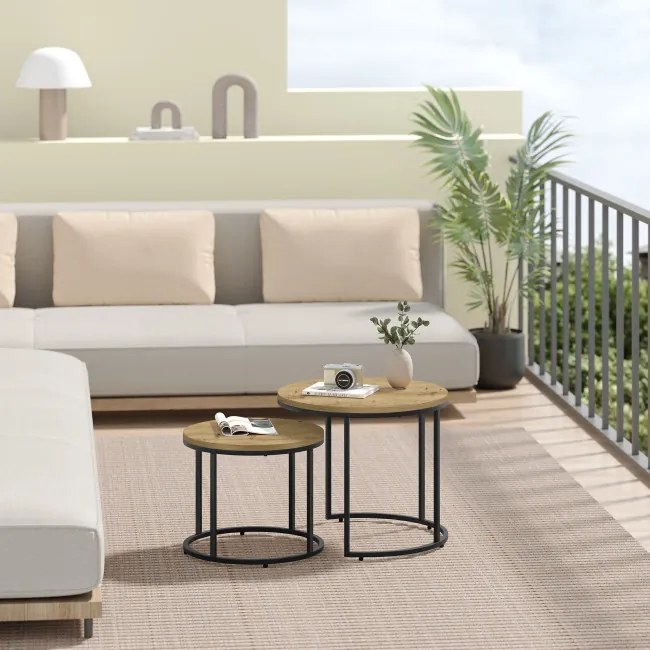 Sada 2 konferenčných stolíkov OSKAR čierne nohy