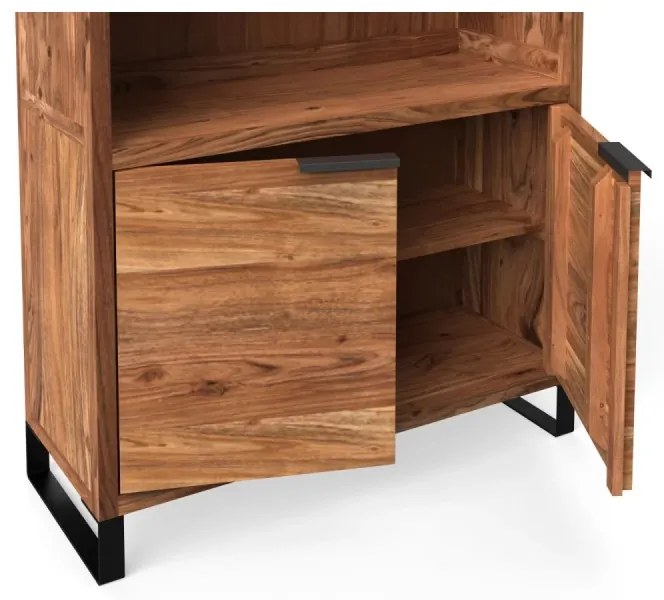 furniture-nabytek.cz - Masívna knižnica Sidora z akácie, lakovaná, hnedá