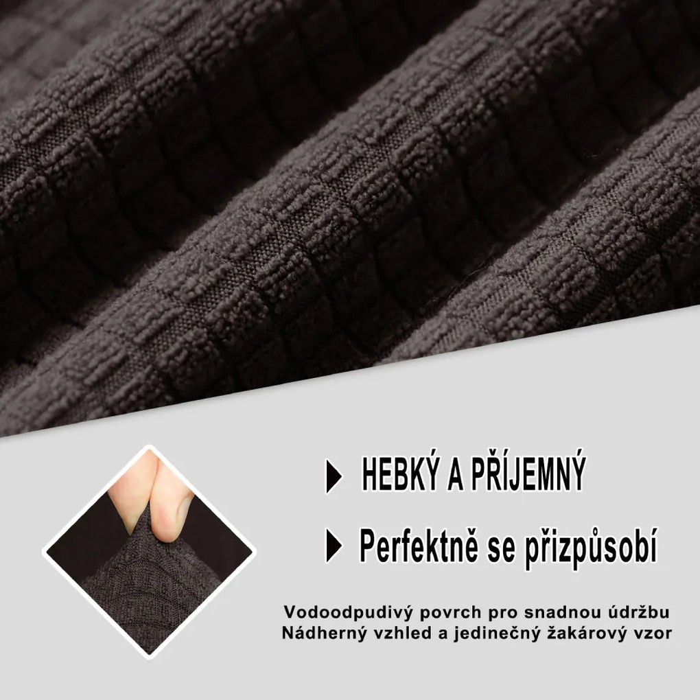 Elastický žakárový poťah na dvojmiestnu pohovku BestBerg / hnedá