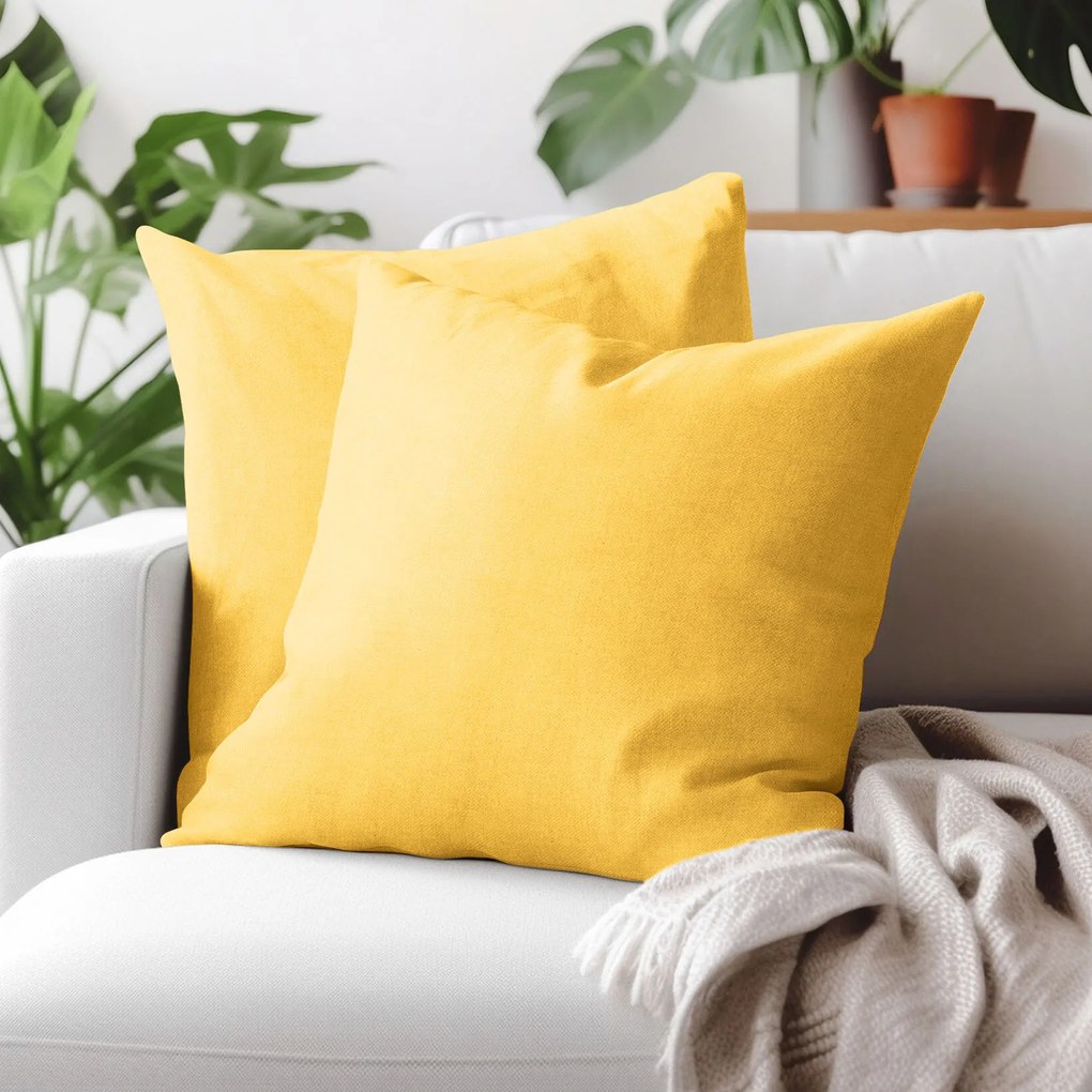 Goldea dekoračná obliečka na vankúš malaga - žltá 45 x 45 cm