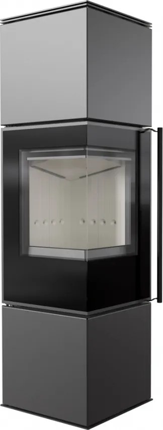 Kratki Krbové kachle REN M ľavé, 7,3 kW, 150 Ø, čierne