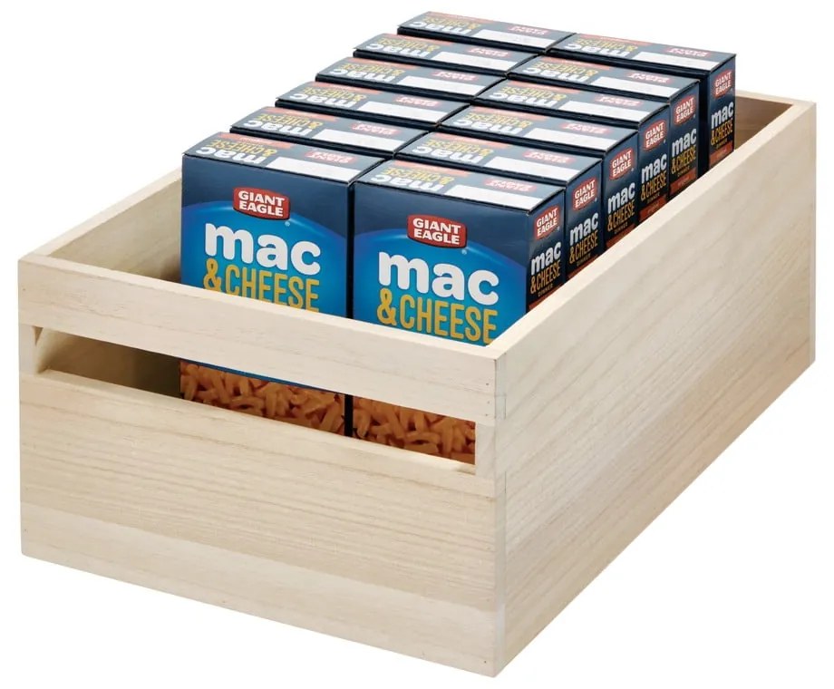 Úložný box z dreva paulownia iDesign Eco Handled, 25,4 x 38 cm