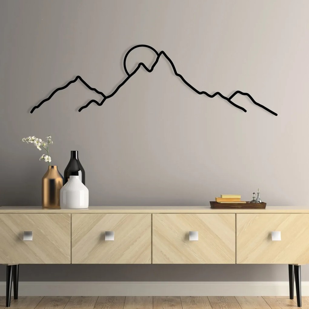 Nástenná kovová dekorácia Ayers čierna