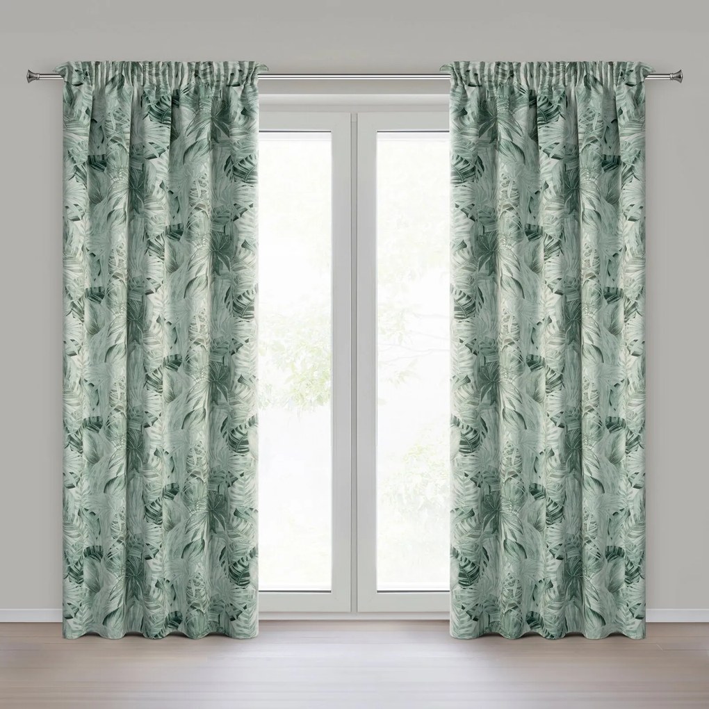 ZATEMŇOVACÍ ZÁVES NA PÁSKE NINA 140X270 CM LISTY