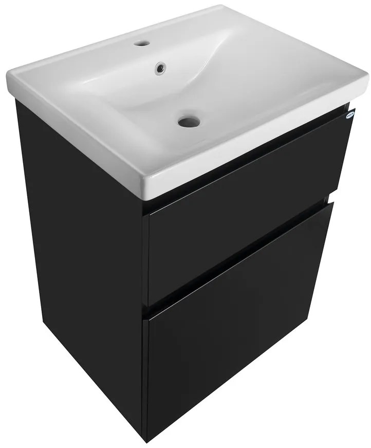 Aqualine Aqualine, ALTAIR umývadlová skrinka 57x72,5x45cm, čierna mat, AI660