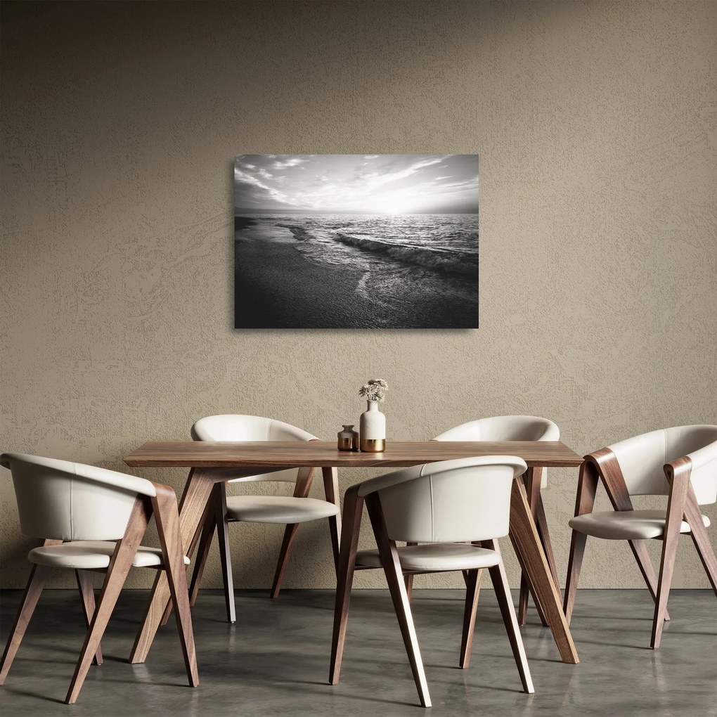 Sklenený obraz - Na brehu mora (70x50 cm)