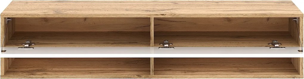 Závěsný TV stolek Derby 140 cm dub Wotan/bílý
