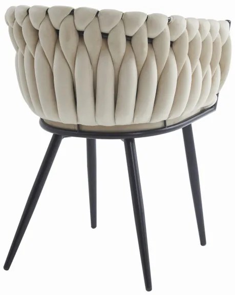 Set dvoch jedálenských stoličiek ORION zamatové béžové (čierne nohy) 2ks