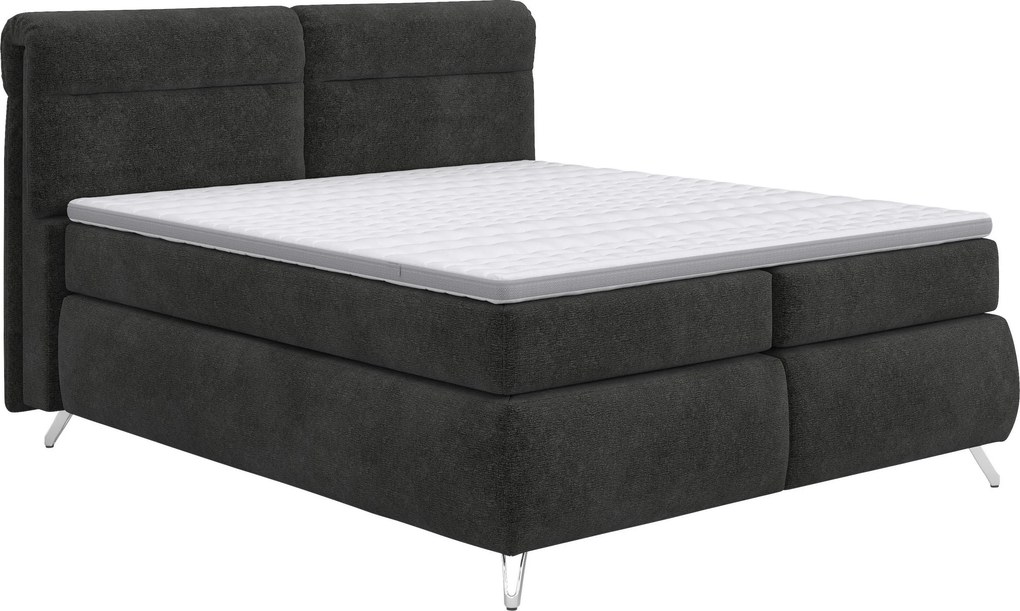 XXXLutz BOXSPRINGOVÁ POSTEĽ, 180/200 cm, antracitová Welnova - Postele - 000840011002