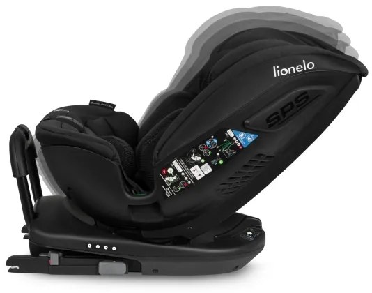 Lionelo - Autosedačka s otočnou základňou BASTIAAN i-Size 40-150 cm Čierny karbón